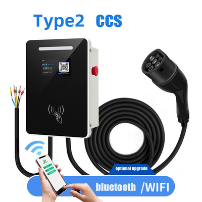 Corriente de salida CA 7KW 220v CCS/Tipo 2 Estación de carga europea estándar montada en la pared